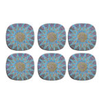 Set aus Untersetzern mit persisch inspiriertem Mandala-Design