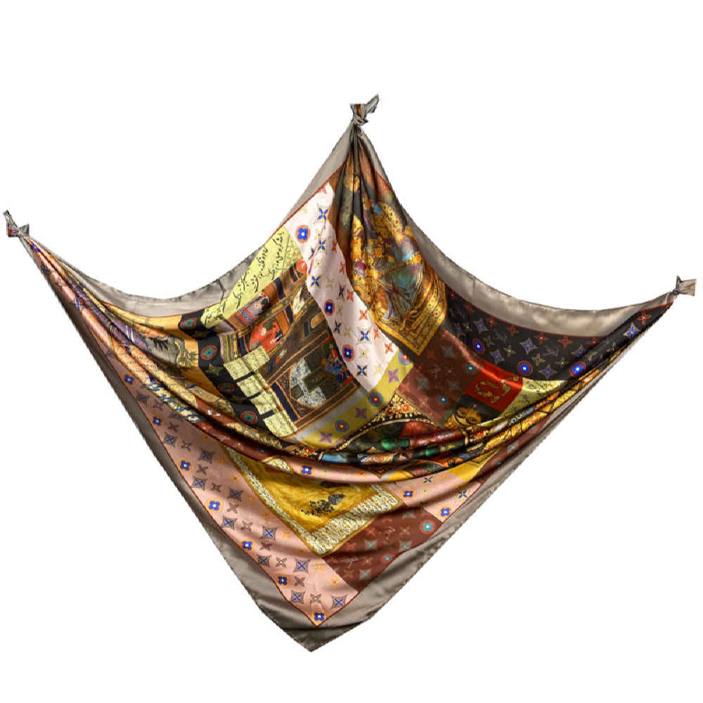 Persischer Seidenschal für Damen – Luxus und Lebendiges Schahnameh-Design