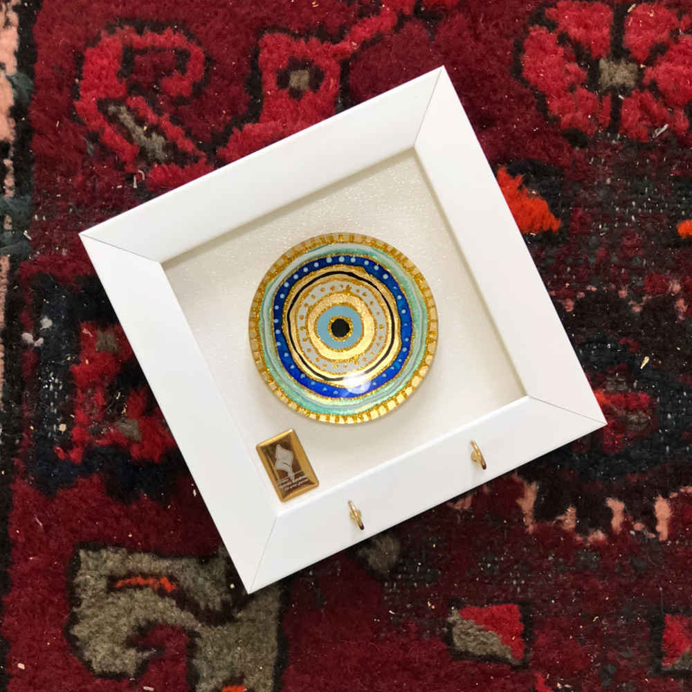 Dekorativer hölzerner Wand-Schlüsselhalter mit Cheshm Nazar C2-Design