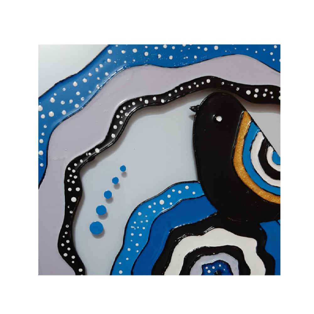 Dekorativer hölzerner Wand-Schlüsselhalter mit Cheshm Nazar EH22-Design