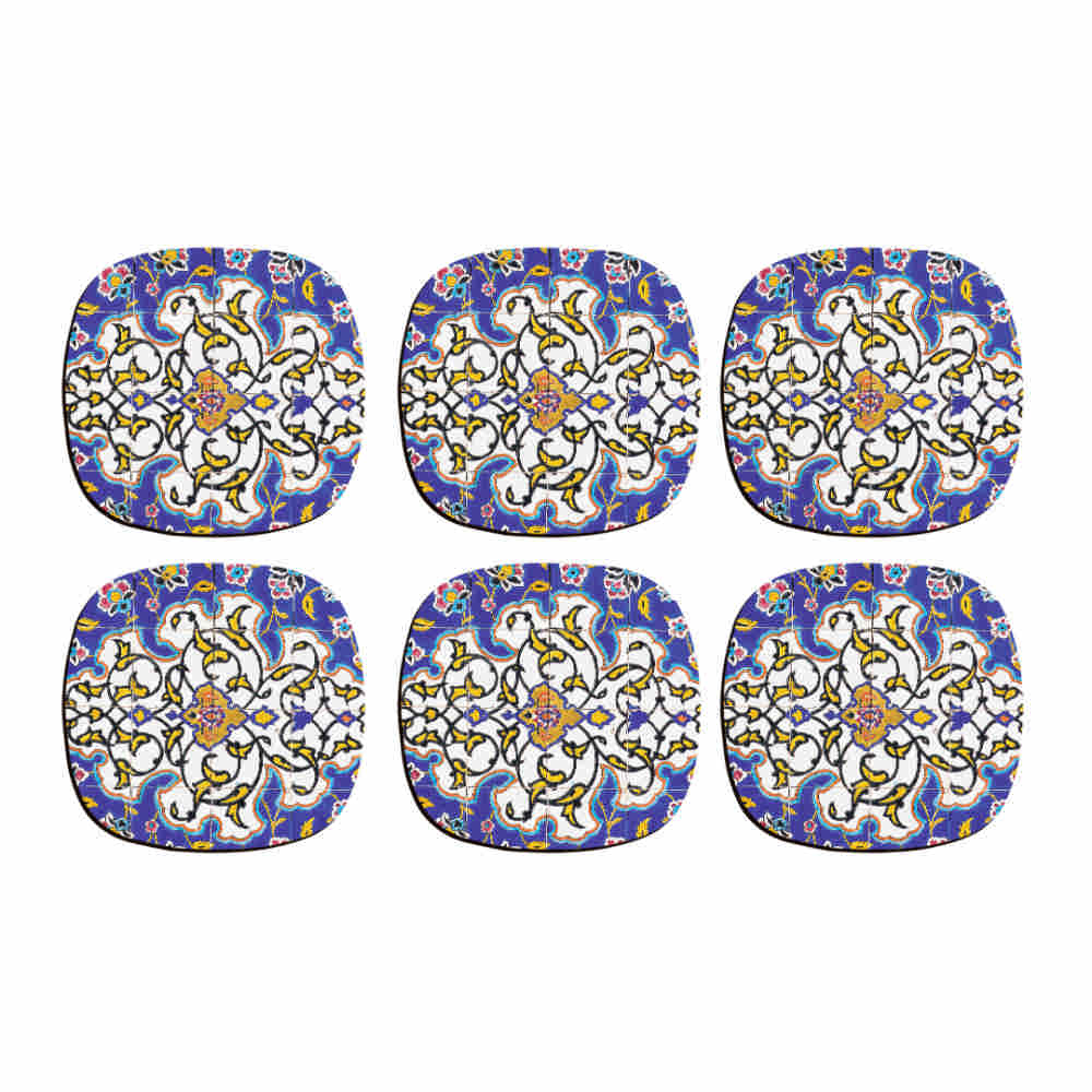 Set aus Untersetzern mit persisch inspiriertem künstlerischen Design Eslimi Tile