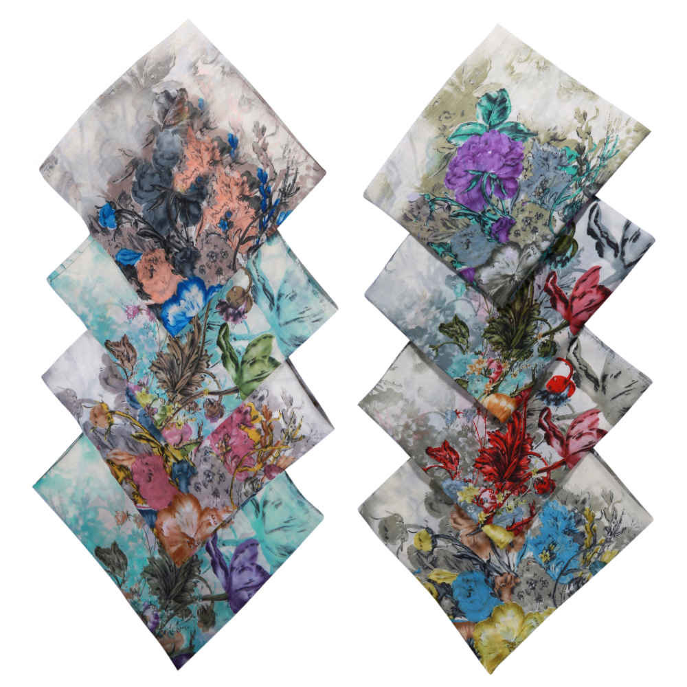 Sommerschal für Damen – Luxus Blumenmuster, Bahar-Design