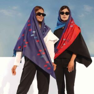 Seidenschal für Damen – Persischer Künstlerischer Druck, Luxus und Lebendiges Mohabat-Design