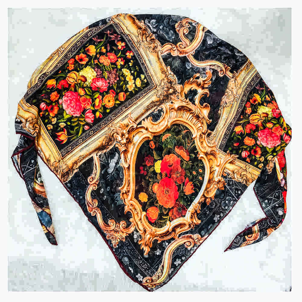 Blumenschal aus Seide für Damen – Luxus und Lebendiges Taban-Design