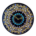 Bleiglas-Wanduhr mit Blumenmuster Modell Khoram