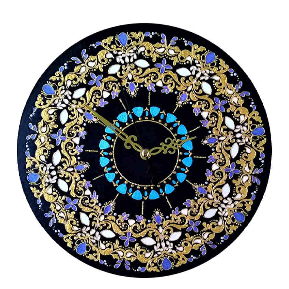 Bleiglas-Wanduhr mit Blumenmuster Modell Khoram