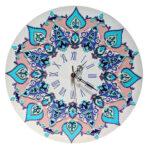 Bleiglas-Wanduhr mit Blumenmuster Modell Maral