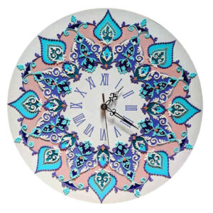 Bleiglas-Wanduhr mit Blumenmuster Modell Maral