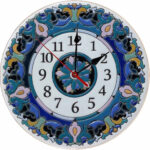 Bleiglas-Wanduhr mit Blumenmuster Modell Mina