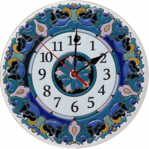 Bleiglas-Wanduhr mit Blumenmuster Modell Mina