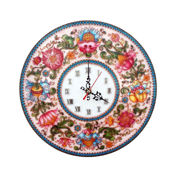 Bleiglas-Wanduhr mit Blumendesign Modell Negar