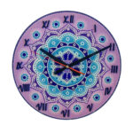 Bleiglas-Wanduhr mit Blumenmuster Sana