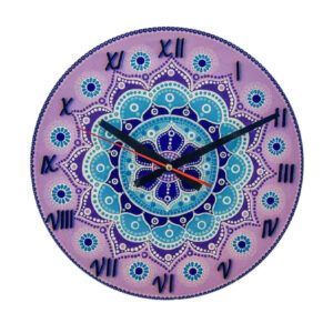 Bleiglas-Wanduhr mit Blumenmuster Sana
