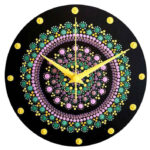 Bleiglas-Wanduhr mit Punktkunst-Design Modell Shab