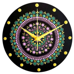 Bleiglas-Wanduhr mit Punktkunst-Design Modell Shab