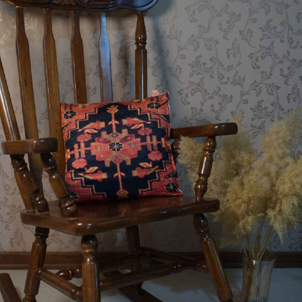 Persischer Samt Kissenbezug – Gedrucktes Jajim Design (Set von 2)