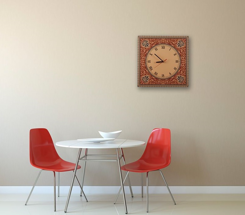 Handgefertigte persische Holz-Wanduhr Modell Slimi