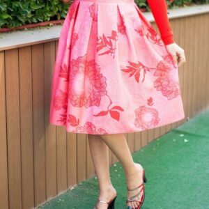 Rosa Iranischer Damenrock mit Blumenmuster