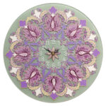 Bleiglas-Wanduhr mit Blumenmuster Nasim