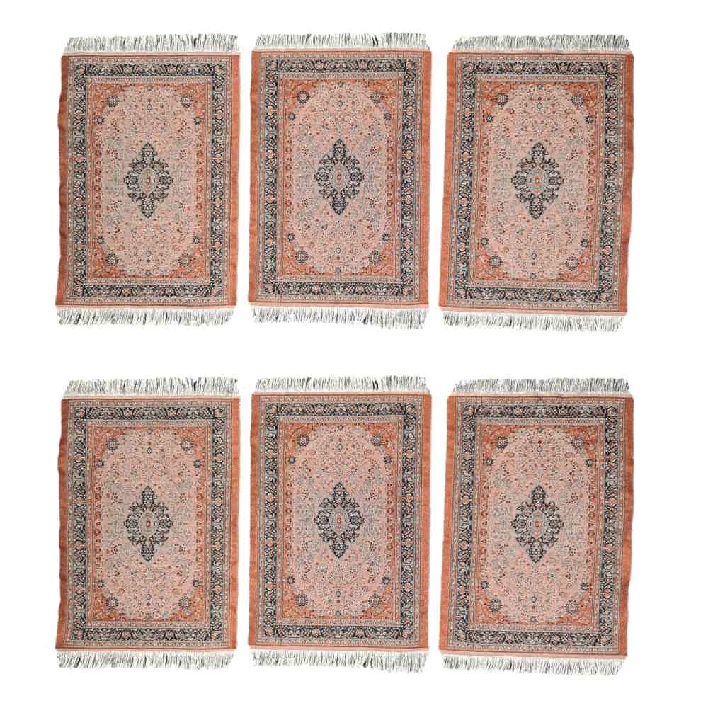 Set aus 6 Polyester-Stoff-Tischsets – Teppich-Stil Modell Almas