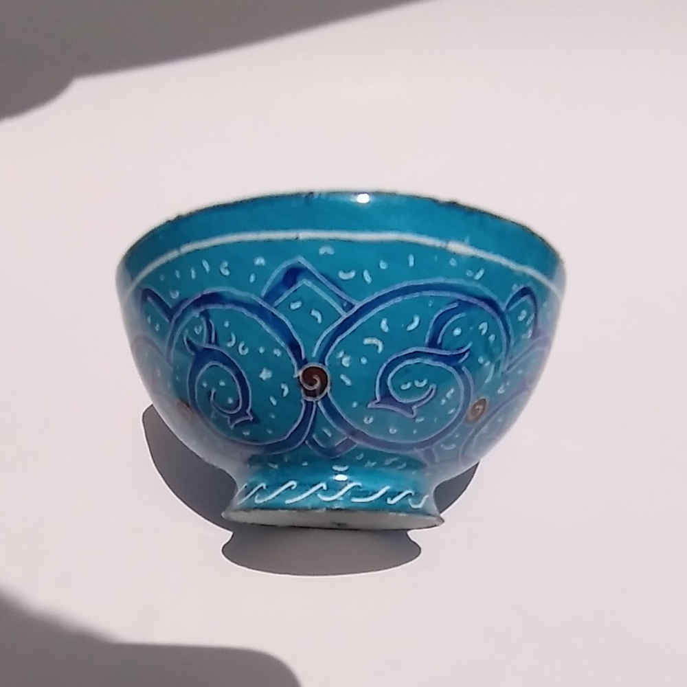 Dekorative Kupfer-Schale Handgemalt mit Persischer Minakari Emaille Sima