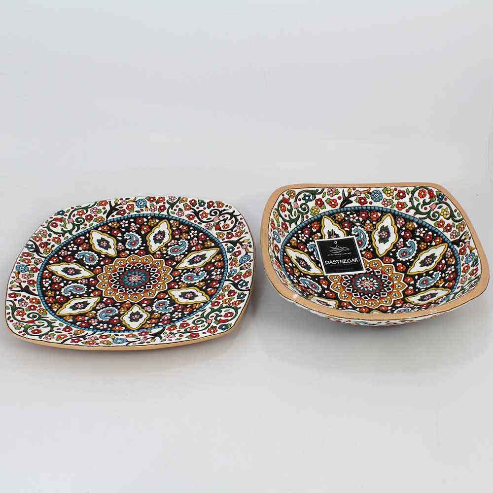 Handgefertigte Dekorative Minakari Töpferschale & Teller Modell Sivan