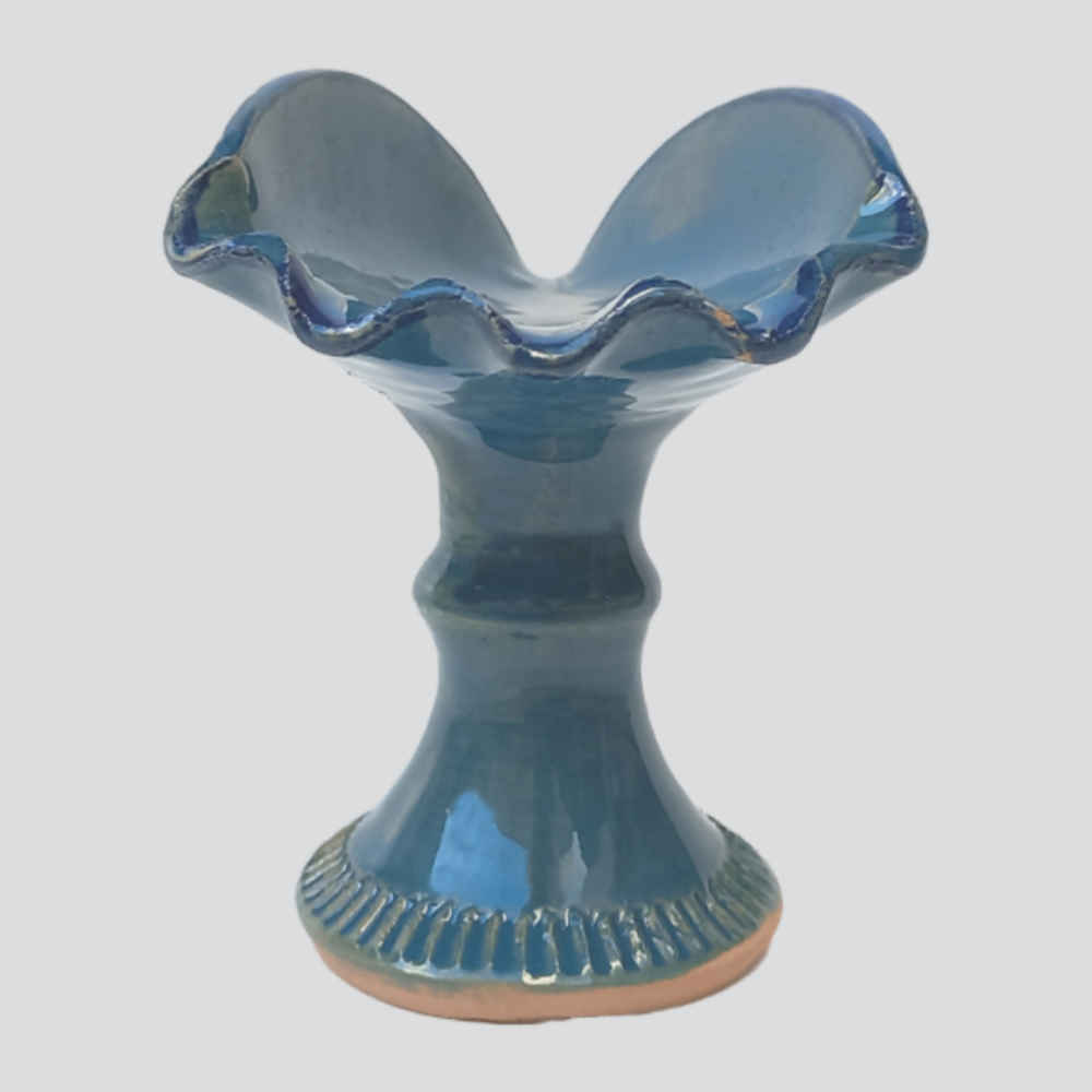 Handgefertigte Dekorative Blaue Töpferschale Modell Parya