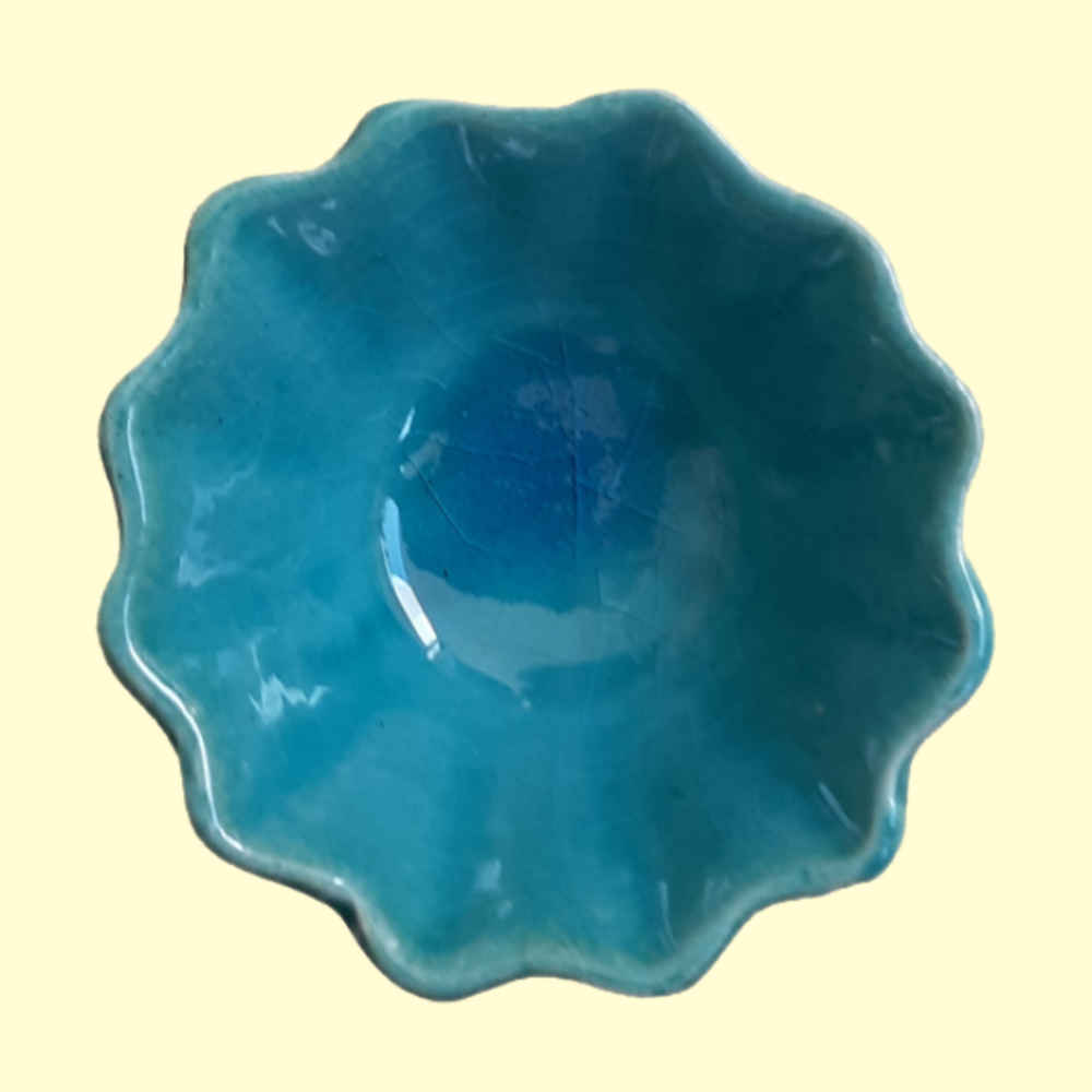 Handgefertigte Dekorative Blaue Töpferschale Modell Pouya