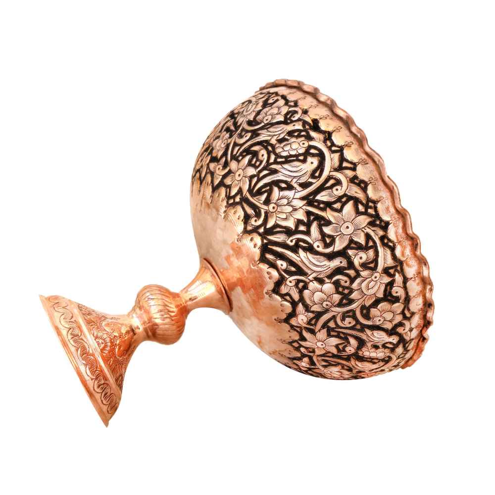 Dekorative Kupferschale Handgefertigt Persisch Graviert Gol-o Morgh