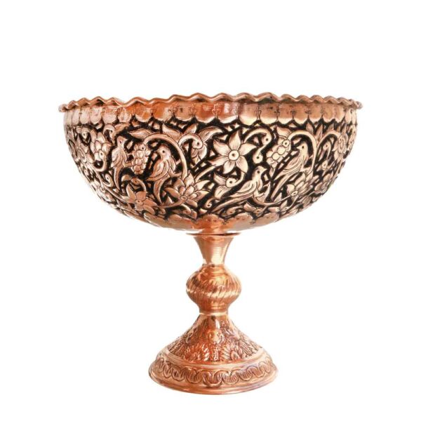 Dekorative Kupferschale Handgefertigt Persisch Graviert Gol-o Morgh