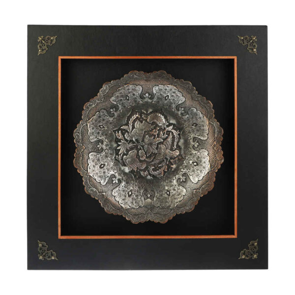 Handgefertigte gerahmte persische gravierte Kupferkunst Donya