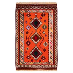 Persischer Woll Kelim Teppich handgewebt in Fars traditionell Babak