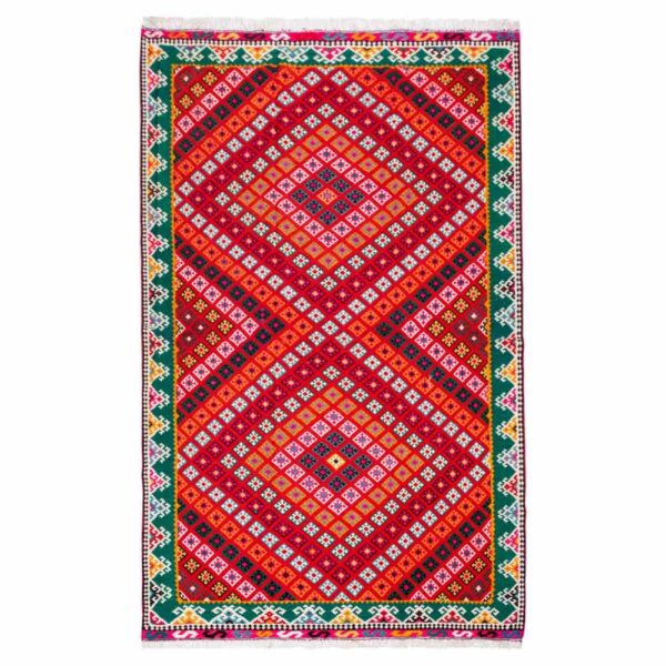 Persischer Woll Kelim Teppich handgewebt in Fars traditionell Takin