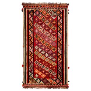 Persischer Woll Kelim Teppich handgewebt in Fars traditionell Nazli
