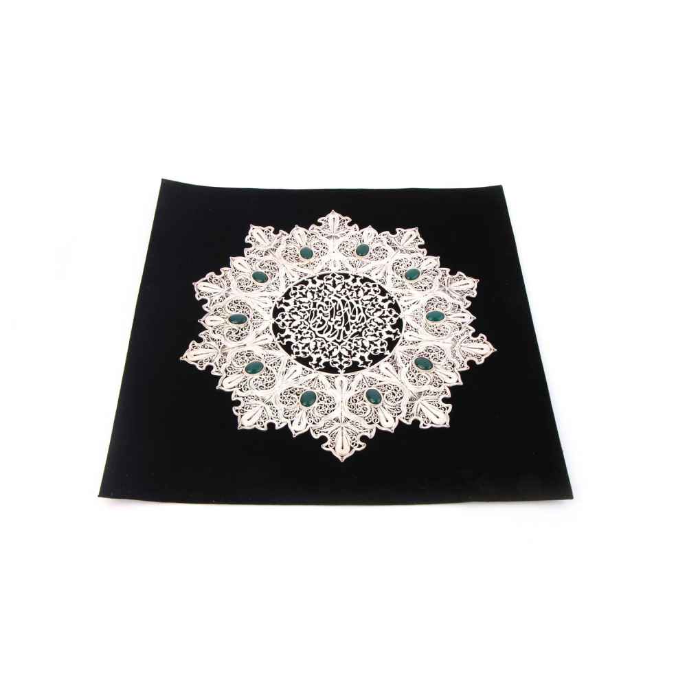 Gerahmte persische Filigran Kunst mit Achat – Künstlerisches Eslimi