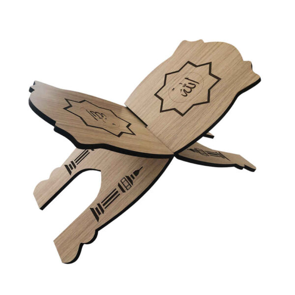 Faltbarer hölzerner Koran-Lesepult mit Allah-Ornamenten