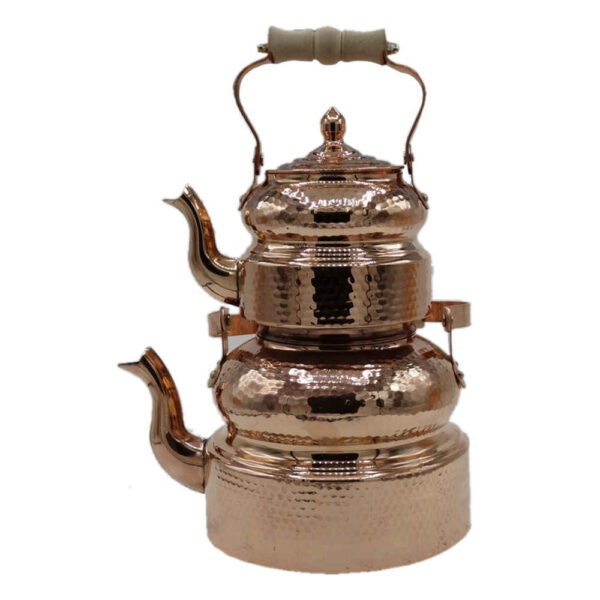 Persische Kupfer-Doppel-Teekanne robust und gehämmert Homa