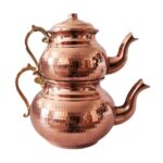 Persische Kupfer-Doppel-Teekanne robust und gehämmert Sadaf
