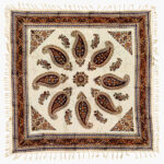 Iranische Tischdecke: Isfahans Traditioneller Kalamkari Blockdruck Bina