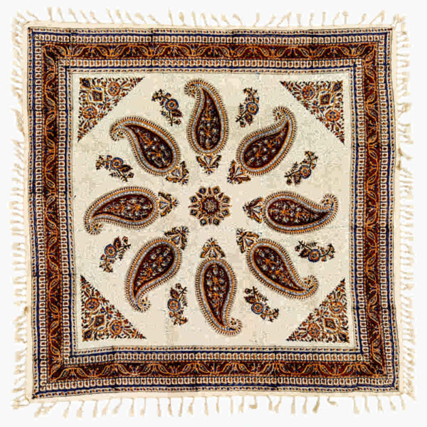 Iranische Tischdecke: Isfahans Traditioneller Kalamkari Blockdruck Bina
