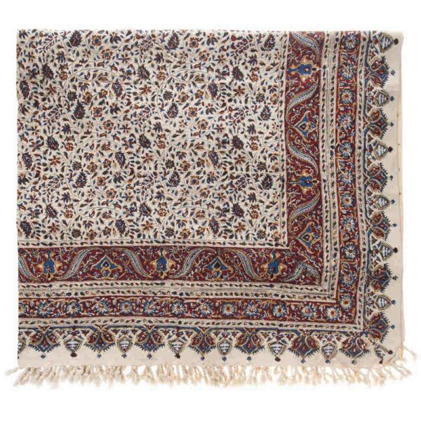 Iranische Tischdecke: Isfahans Traditioneller Kalamkari Blockdruck Hoora