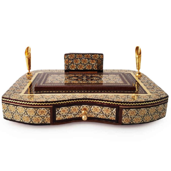 Handgefertigter persischer Holz-Stifthalter für den Schreibtisch - Eleganz Khatamkari Kunst, Luxus