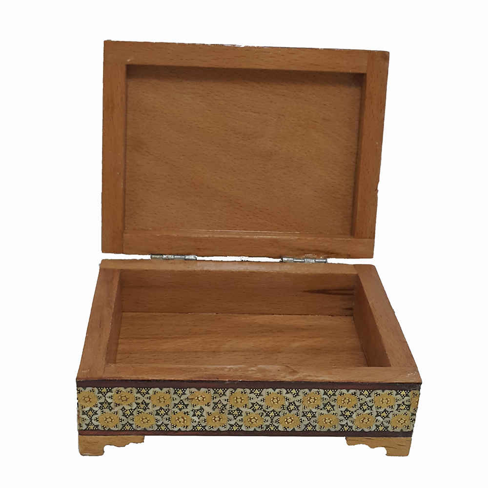 Handgefertigter persischer Holz-Stifthalter für den Schreibtisch – Eleganz Khatamkari Kunst, Naghashi