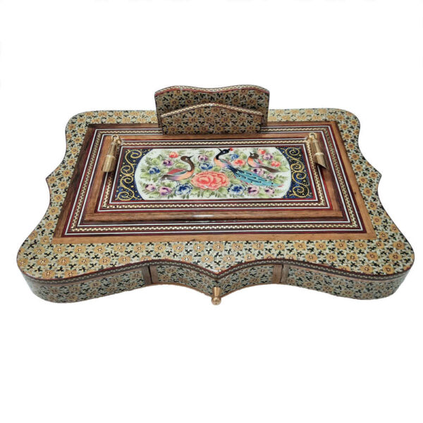 Handgefertigter persischer Holz-Stifthalter für den Schreibtisch - Eleganz Khatamkari Kunst, Sahar