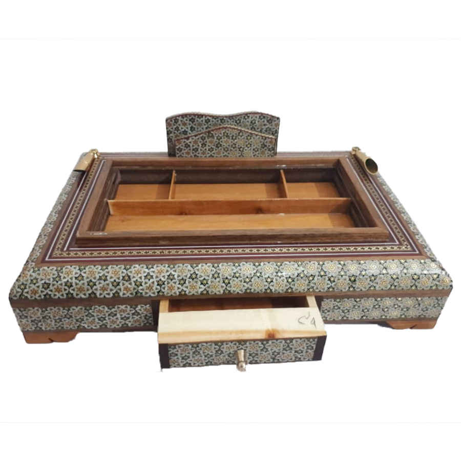 Handgefertigter persischer Holz-Stifthalter für den Schreibtisch – Eleganz Khatamkari Kunst, Sana