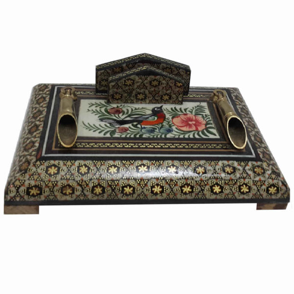 Handgefertigter persischer Holz-Stifthalter für den Schreibtisch - Eleganz Khatamkari Kunst, Traditionell