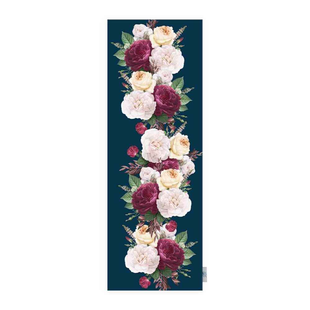 Persische Eleganz Blauer Samt Tischläufer Bahar