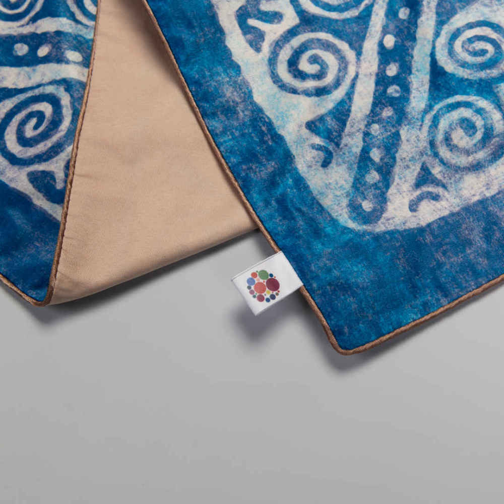 Persische Eleganz Blauer Samt Tischläufer Parto