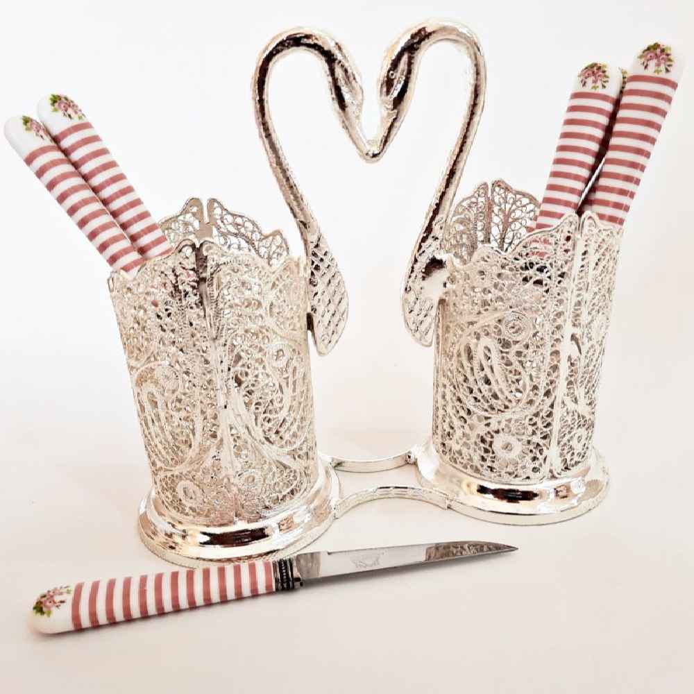 Persischer Filigraner Silberner Löffelhalter – Modell Javan