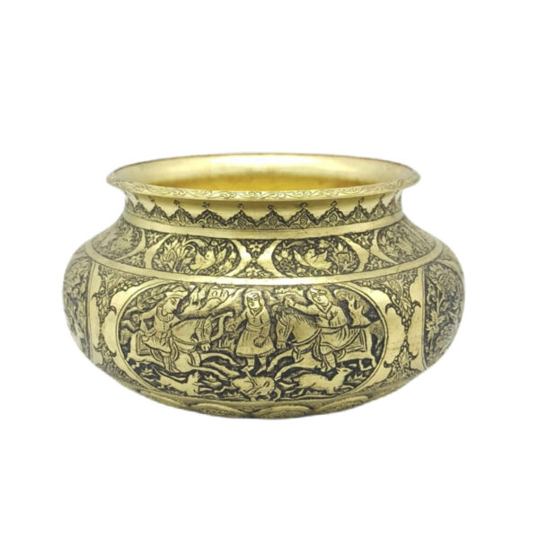 Dekorative Messingschale Handgefertigt Persisch Graviert Shekar